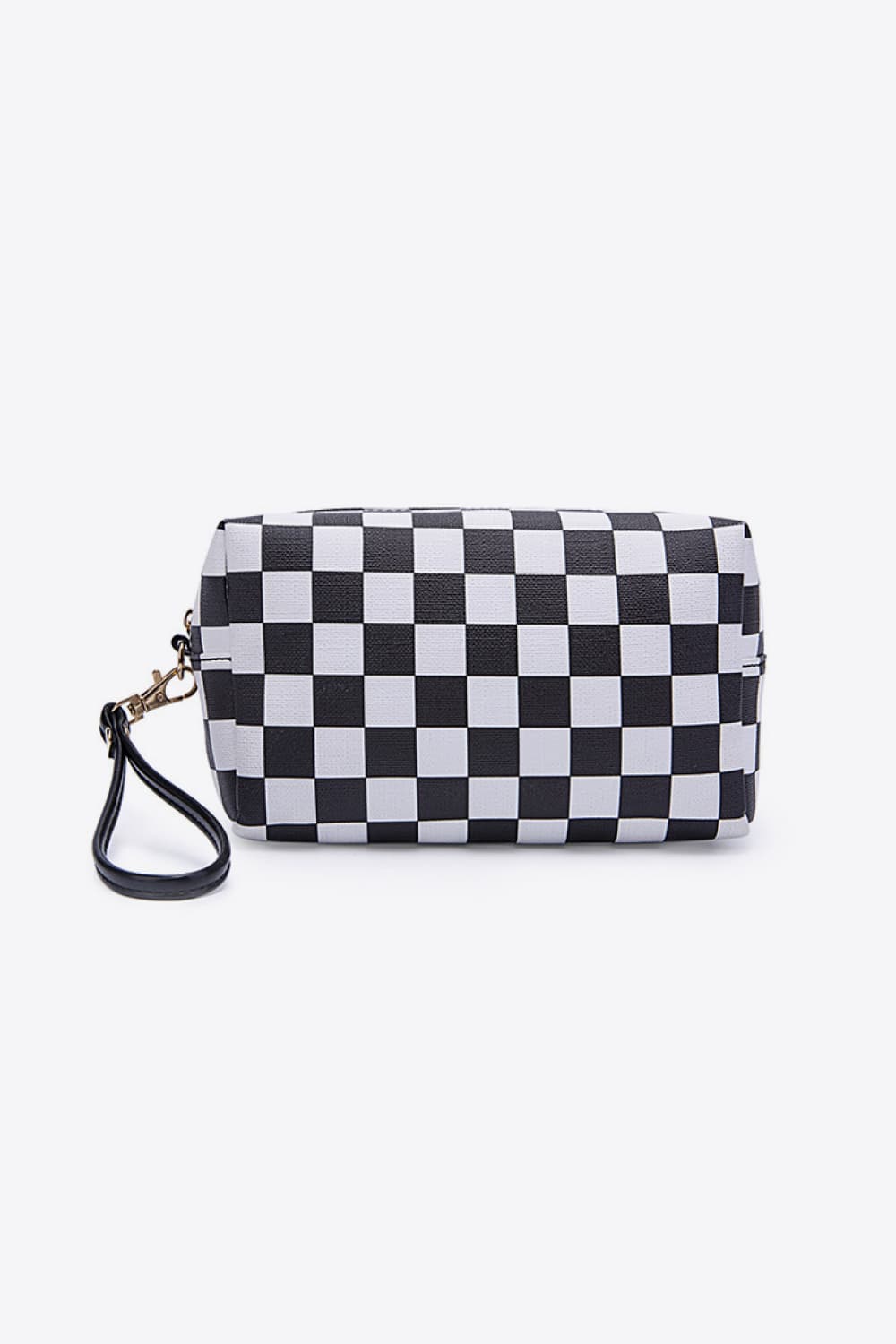 PU Leather Makeup Bag Plaid One Size