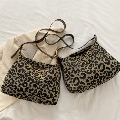 PU Leather Leopard Shoulder Bag