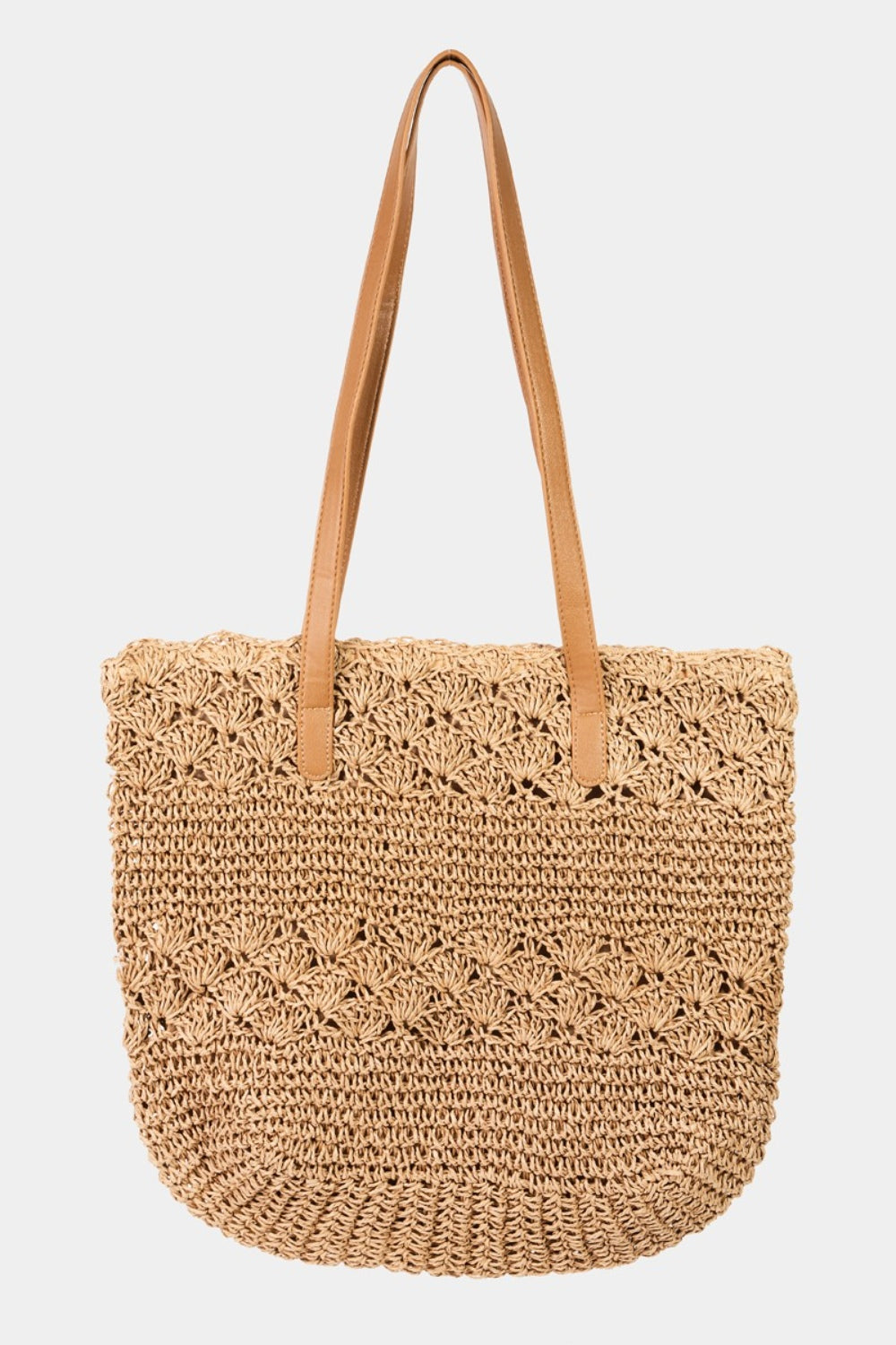 Fame Straw Braided Tote Bag KA One Size