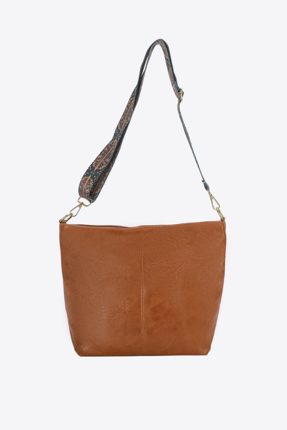 PU Leather Crossbody Bag Caramel One Size