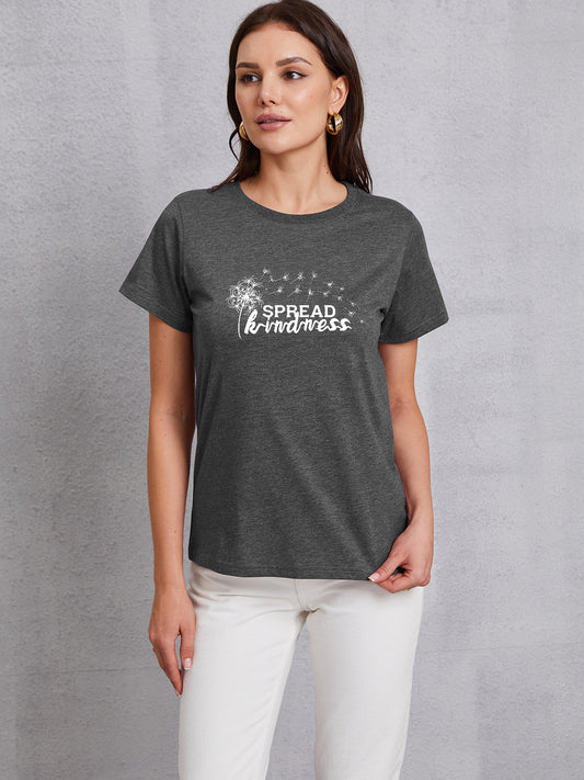 SPREAD KINDNESS Round Neck T-Shirt Dark Gray