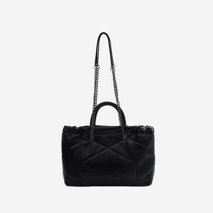 PU Leather Tote Bag Black One Size