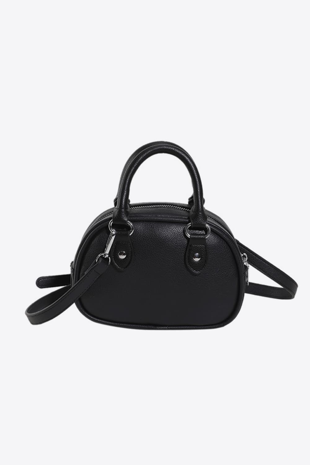 PU Leather Handbag Black One Size