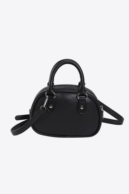 PU Leather Handbag Black One Size