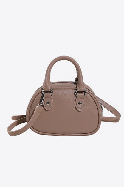 PU Leather Handbag Mocha One Size