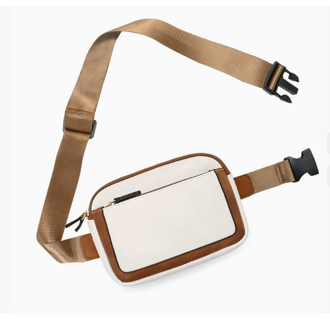 Women's Fashion Chest Bag – Faux Leather Crossbody Pocket Sling Bag