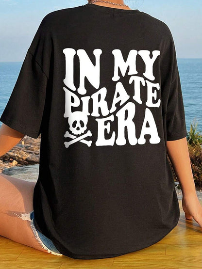 IN MY PIRATE ERA Round Neck T-Shirt Black