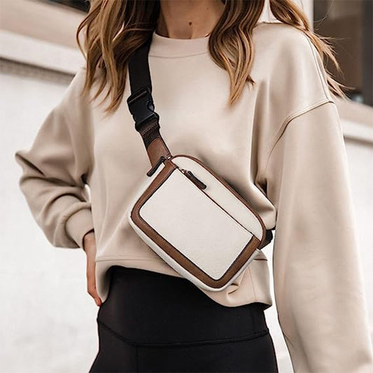 Women's Fashion Chest Bag – Faux Leather Crossbody Pocket Sling Bag