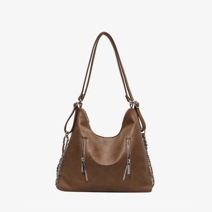 PU Leather Tote Bag Mocha One Size