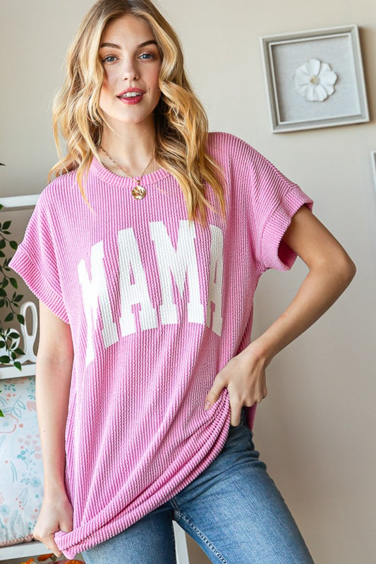 Heimish Full Size Letter Graphic Short Sleeve T-Shirt Pink