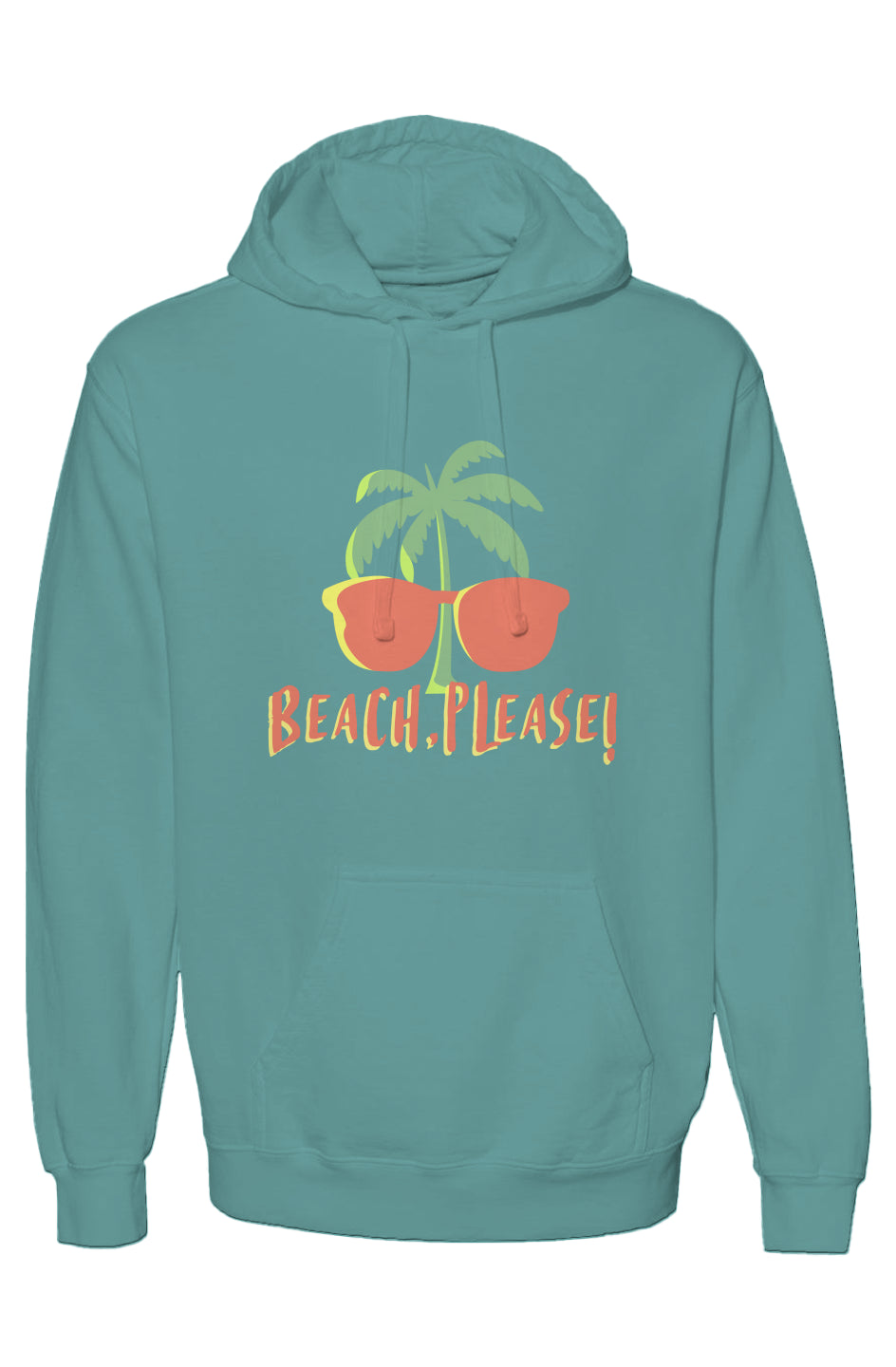 "Beach Please" Garment-Dyed Hooded Sweatshirt