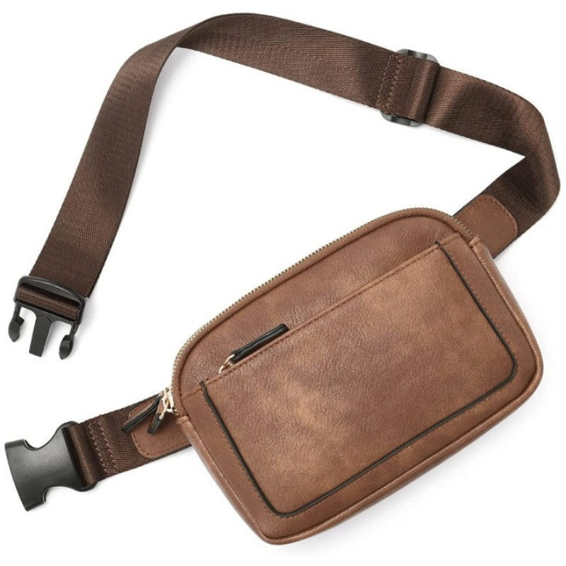 Women's Fashion Chest Bag – Faux Leather Crossbody Pocket Sling Bag