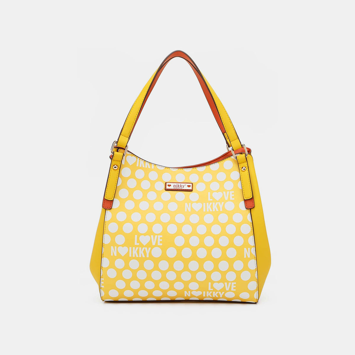 Nicole Lee USA Contrast Polka Dot Handbag Yellow One Size