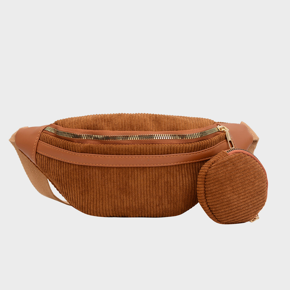 Small Corduroy Sling Bag Caramel One Size