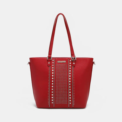 Nicole Lee USA Studded Decor Tote Bag Red One Size