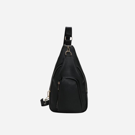 PU Leather Sling Bag Black One Size