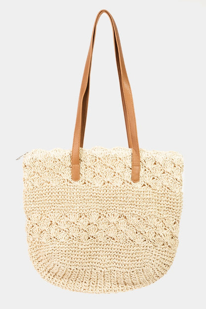 Fame Straw Braided Tote Bag IV One Size