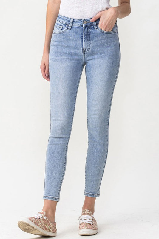 Lovervet Full Size Talia High Rise Crop Skinny Jeans Light