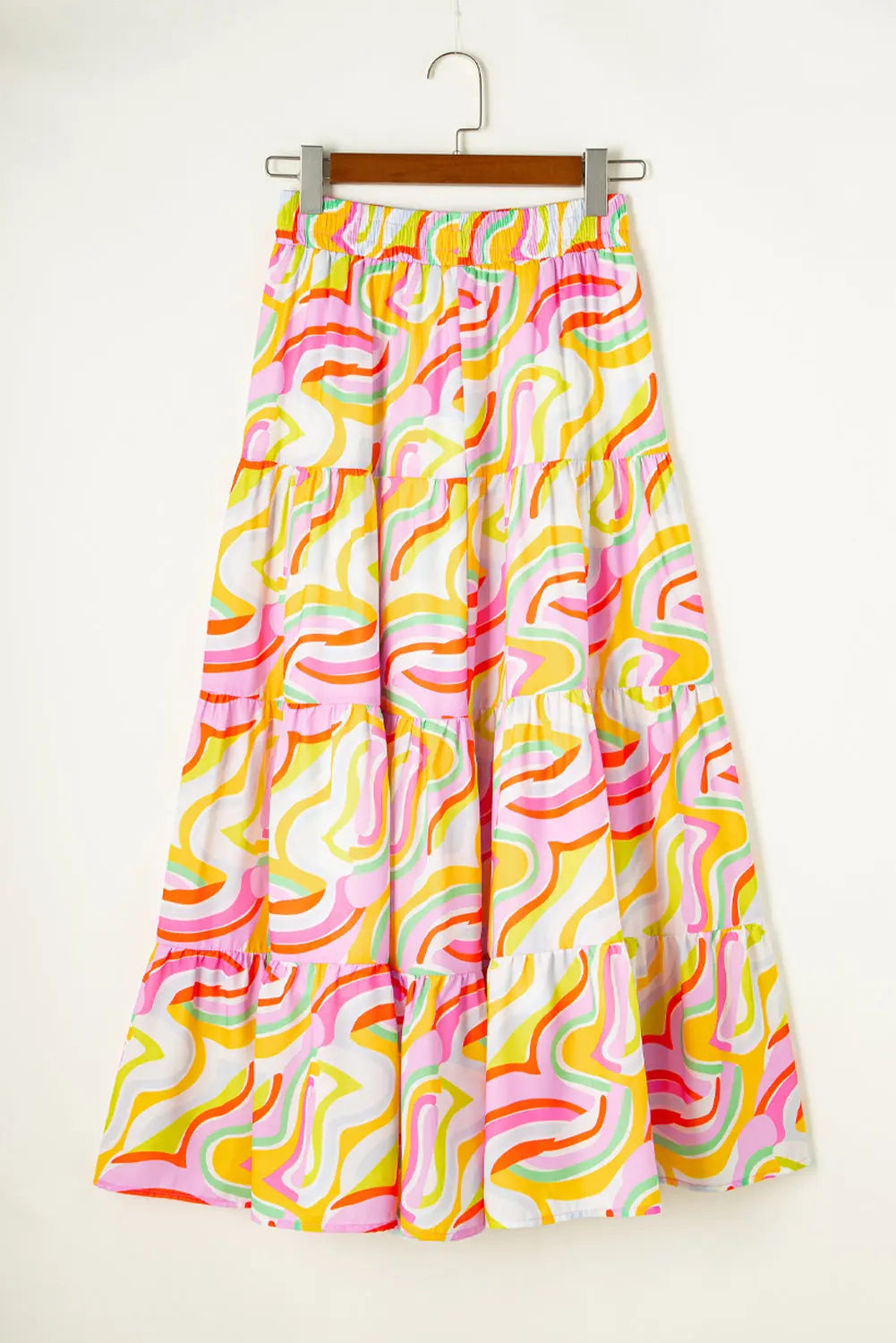 Printed Elastic Waist Skirt