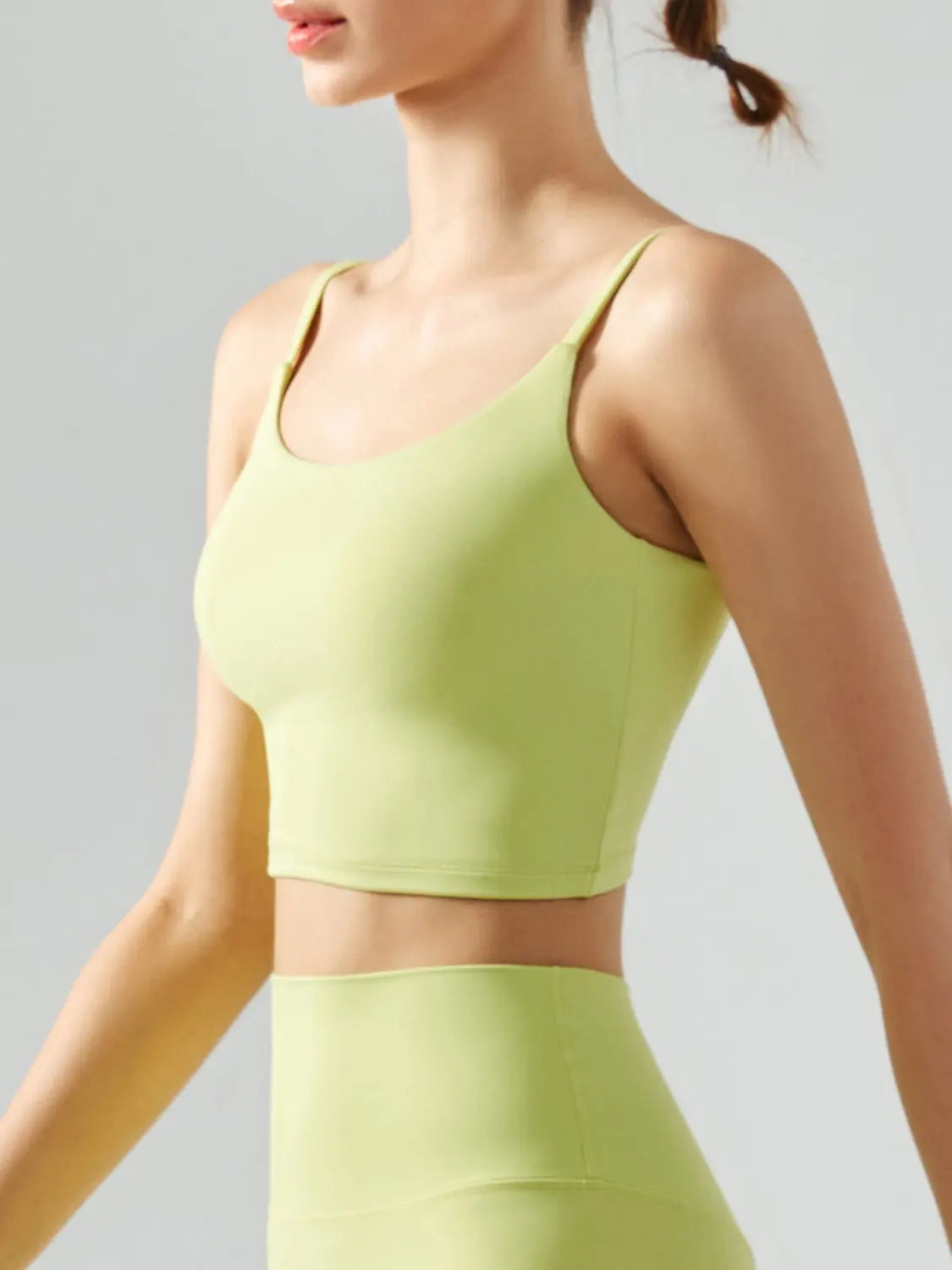 Spaghetti Strap Active Bra Chartreuse