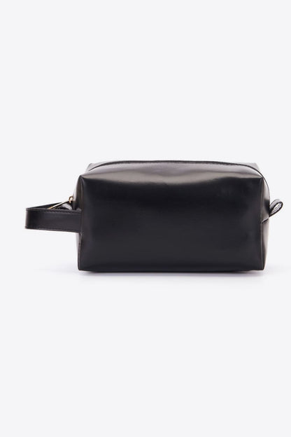 PU Leather Makeup Bag Black One Size