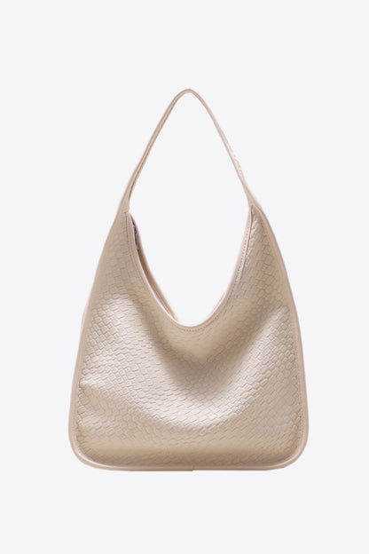 PU Leather Shoulder Bag Ivory One Size