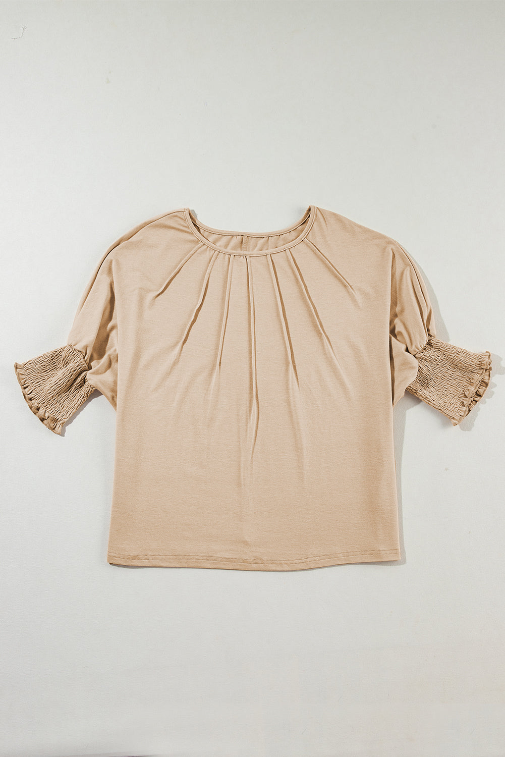 Round Neck Smocked Half Sleeve Top