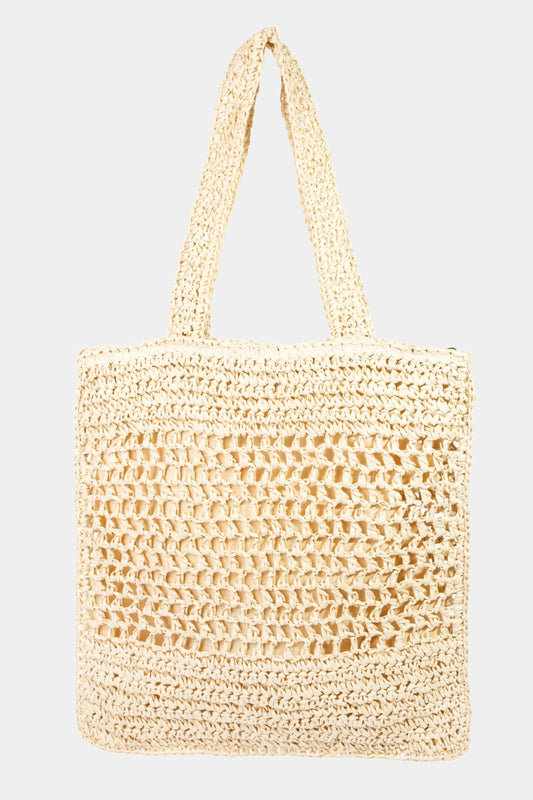 Fame Straw-Paper Crochet Tote Bag IV One Size