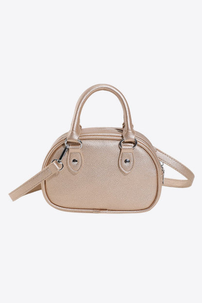 PU Leather Handbag Gold One Size