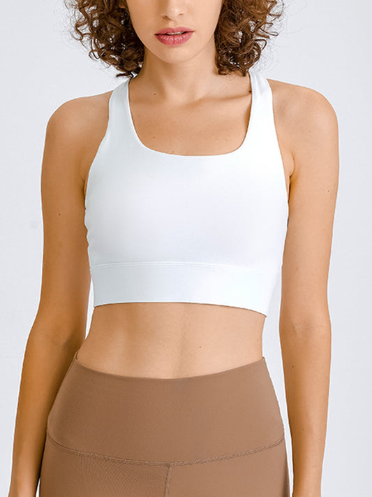 Double Take Square Neck Racerback Cropped Tank White