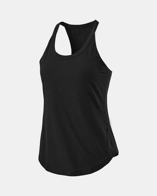 Scoop Neck Active Tank Black