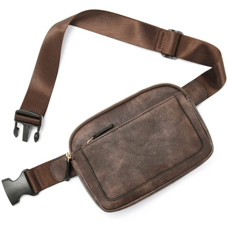 Women's Fashion Chest Bag – Faux Leather Crossbody Pocket Sling Bag