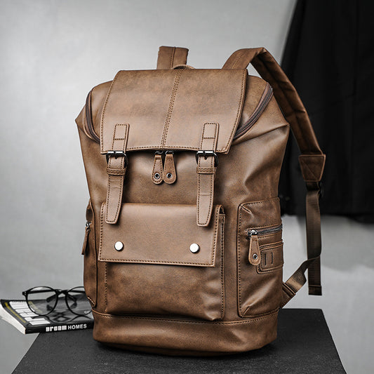 Men's Large Capacity Korean Retro Backpack – Casual Travel & Daily Use Rucksack