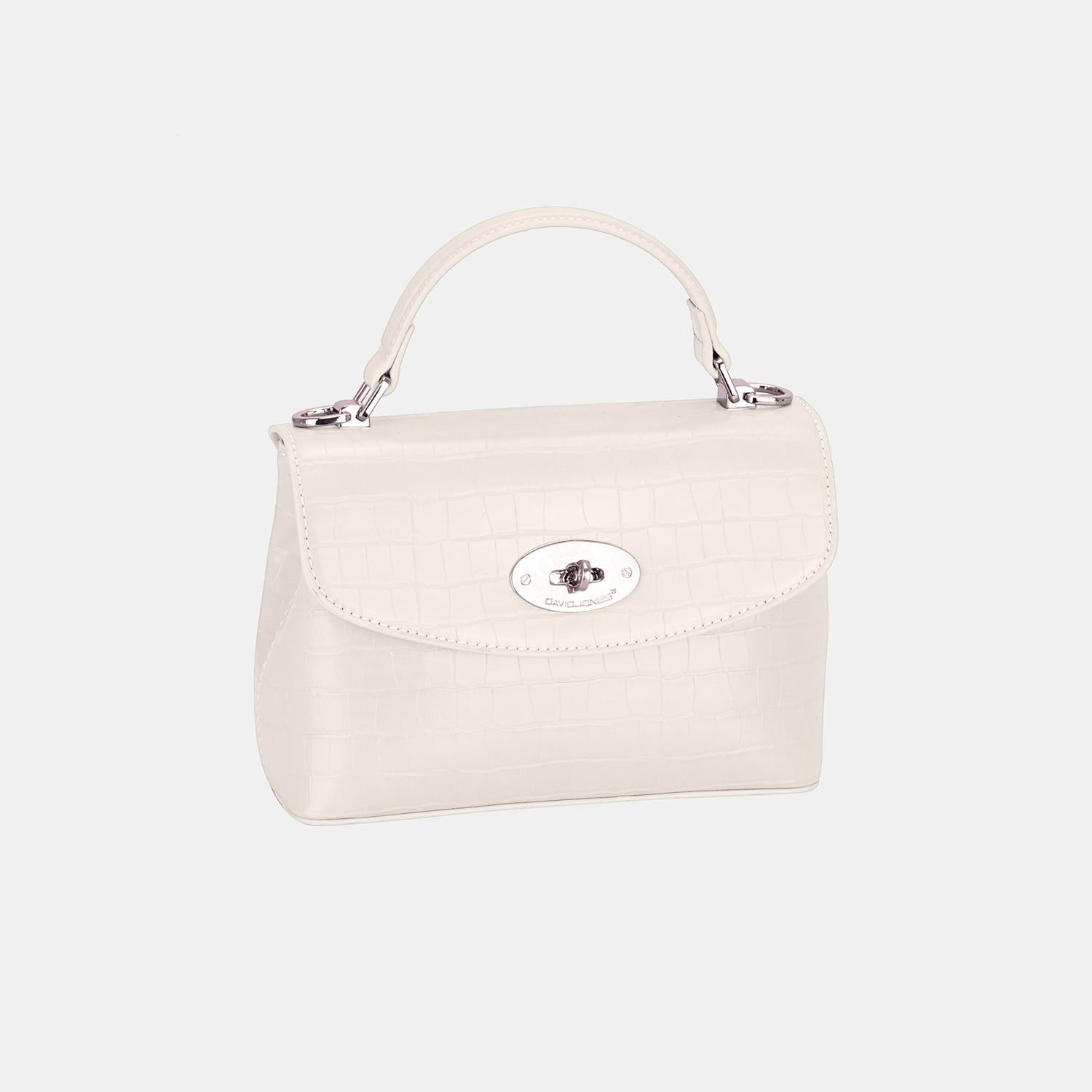 David Jones Texture PU Leather Handbag Creamy White One Size