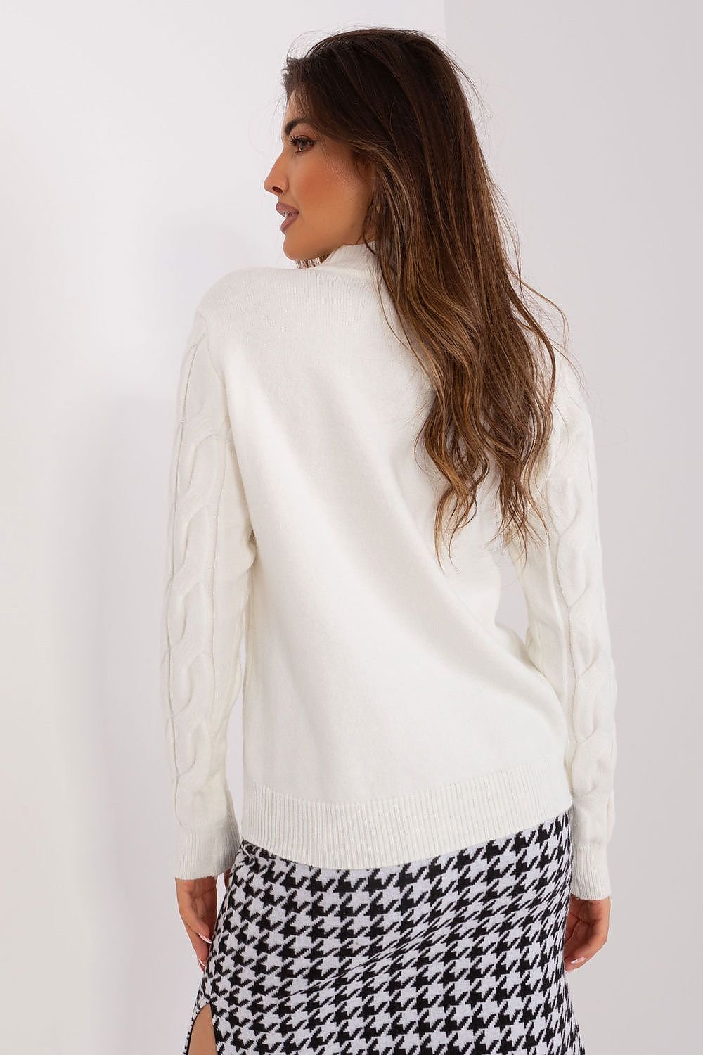 Elegant Women's Textured Half Turtleneck Sweater