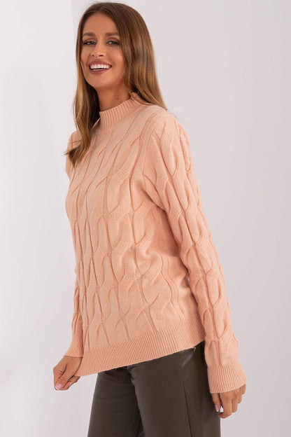 Elegant Women's Textured Half Turtleneck Sweater