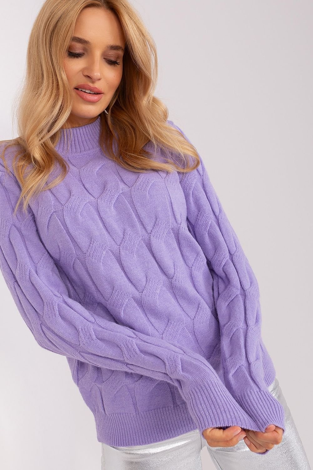 Elegant Women's Textured Half Turtleneck Sweater