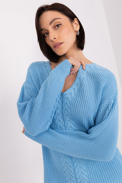 Elegant Textured V-Neck Women's Sweater 191412 Badu