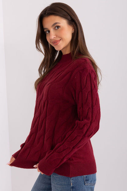 Elegant Women's Textured Half Turtleneck Sweater