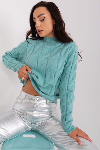 Elegant Women's Textured Half Turtleneck Sweater