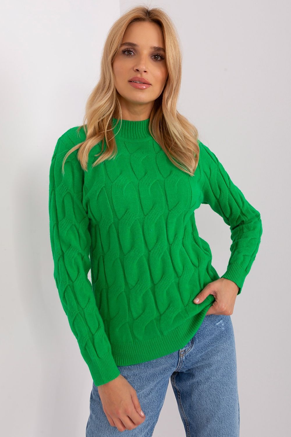 Elegant Women's Textured Half Turtleneck Sweater