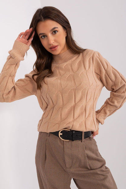 Elegant Women's Textured Half Turtleneck Sweater