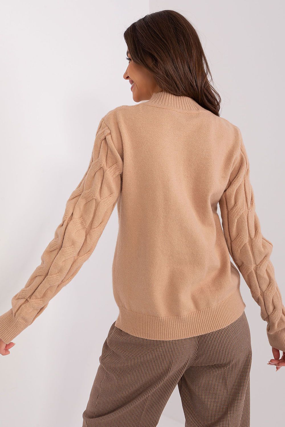 Elegant Women's Textured Half Turtleneck Sweater