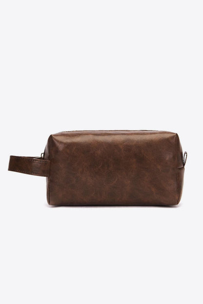 PU Leather Makeup Bag Mocha One Size