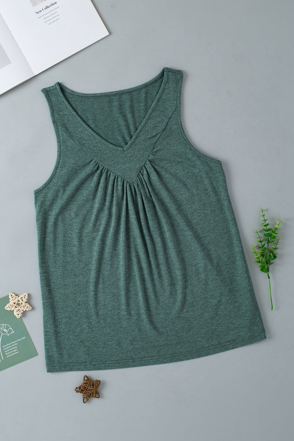 V-Neck Wide Strap Tank