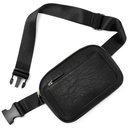 Women's Fashion Chest Bag – Faux Leather Crossbody Pocket Sling Bag
