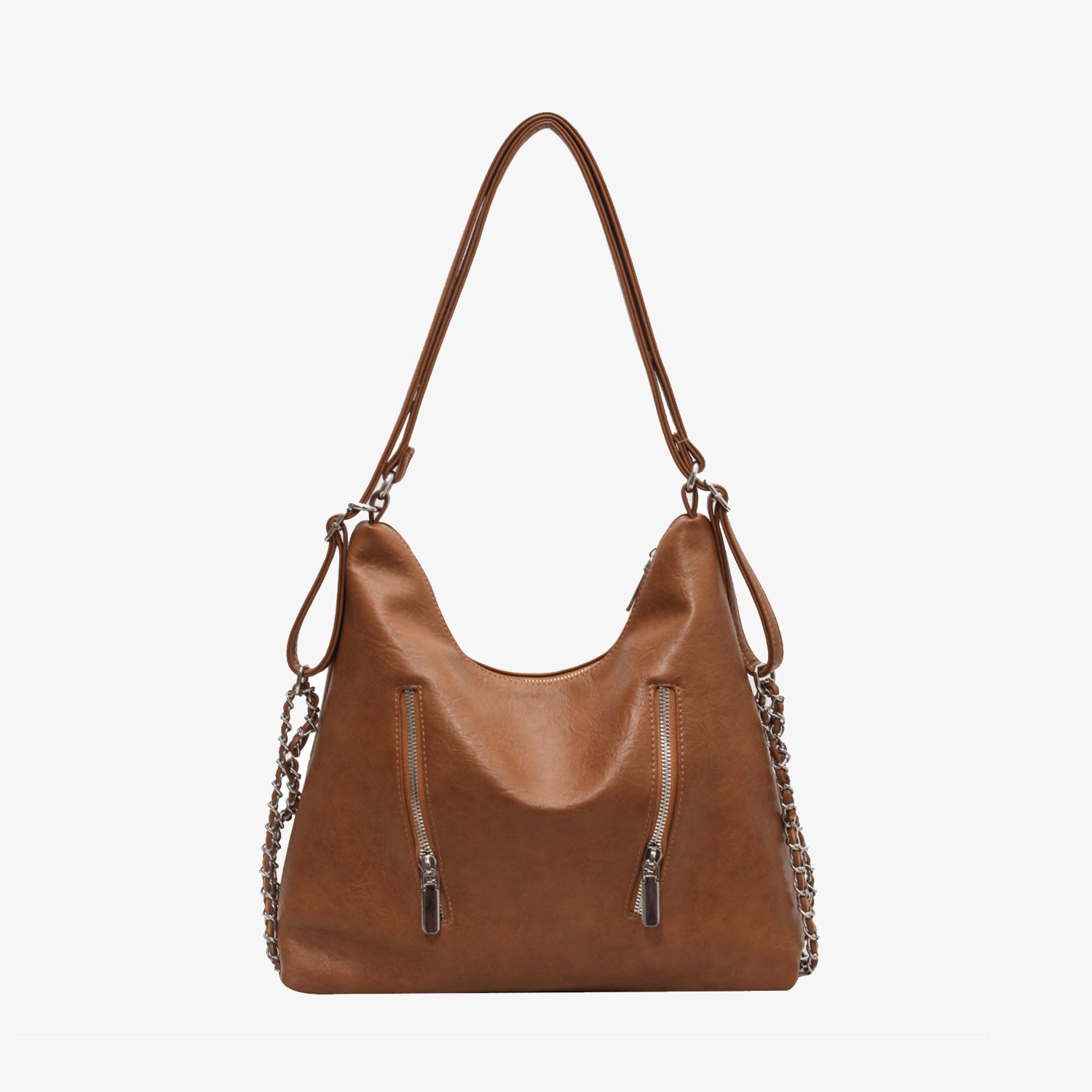 PU Leather Tote Bag Caramel One Size