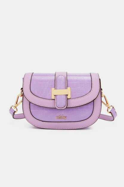 Nicole Lee USA Croc Embossed Crossbody Bag Lavender One Size