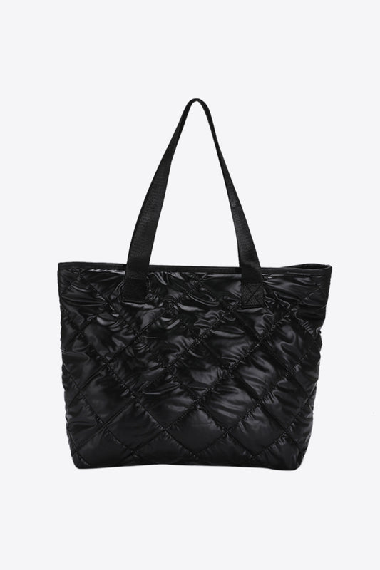 PU Leather Tote Bag Black One Size