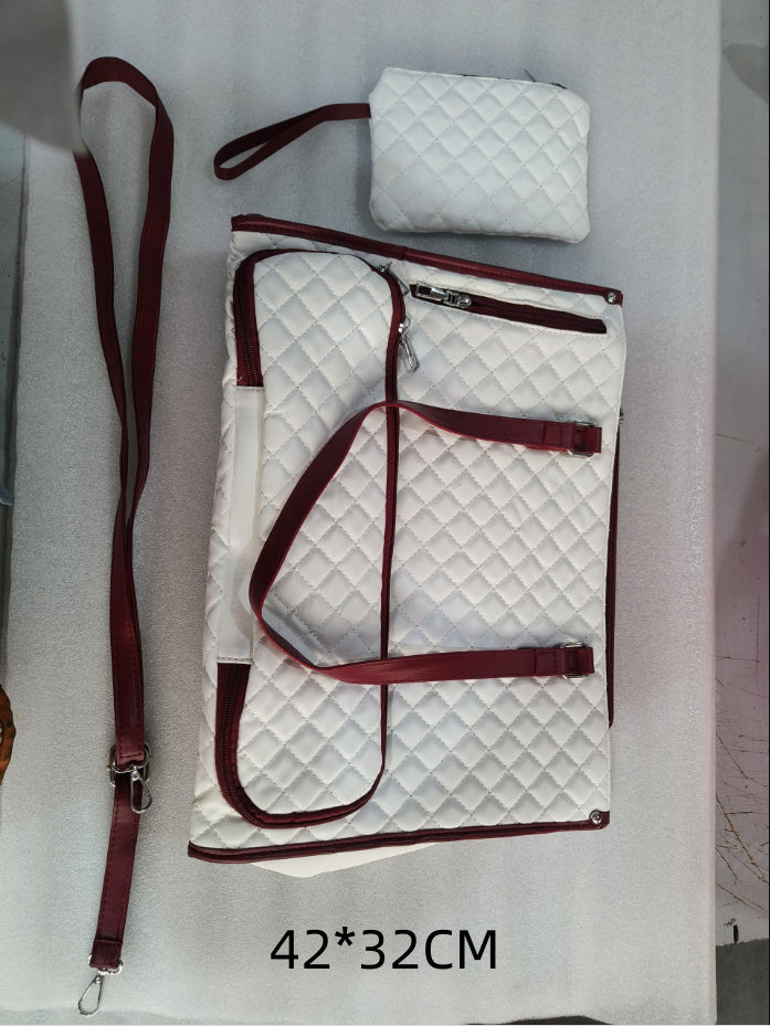 Women's Fashionable Quilted Lunch Tote Bag – Insulated, Leak-Proof, Large Capacity Handbag with Crossbody Strap & Purse